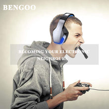 Load image into Gallery viewer, BENGOO V-4 [Updated] Gaming Headset for Xbox One, PS4, PC, Controller, Noise Cancelling Over Ear Headphones with Mic, LED Light Bass Surround Soft Memory Earmuffs for Mac Nintendo Switch (Blue)