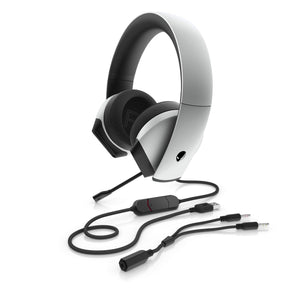 Alienware 7.1 PC Gaming Headset AW510H-Light: 50mm Hi-Res Drivers - Noise Cancelling Mic - Multi Platform Compatible(PS4,Xbox One,Switch) via 3.5mm Jack